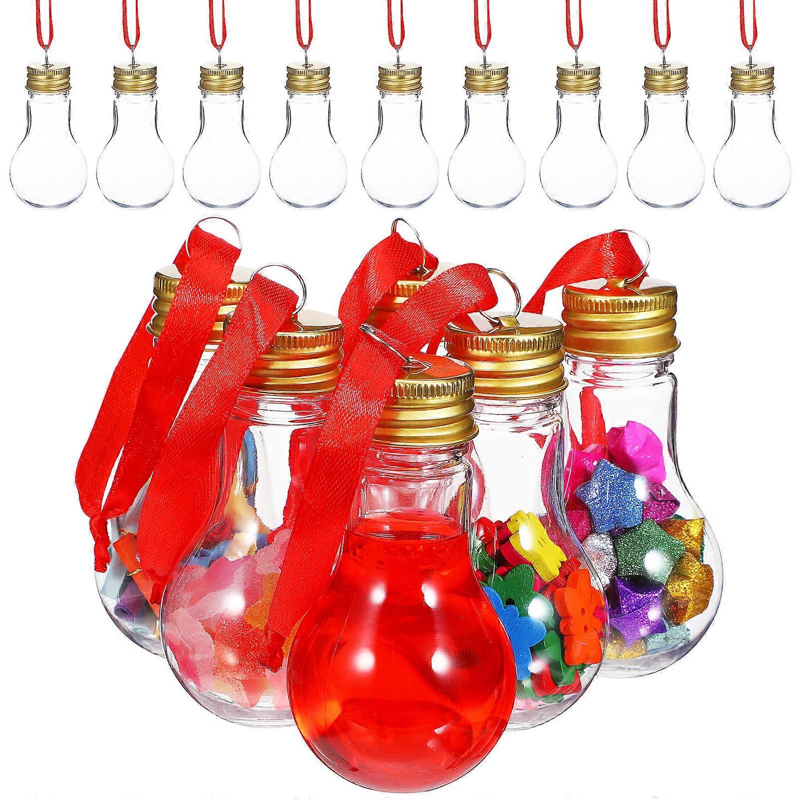 Clear Plastic Fillable Ornament Balls with Gold Loop   25 Pcs Lightweight Hanging Baubles for DIY Christmas Tree Decorations, Seasonal Crafting and