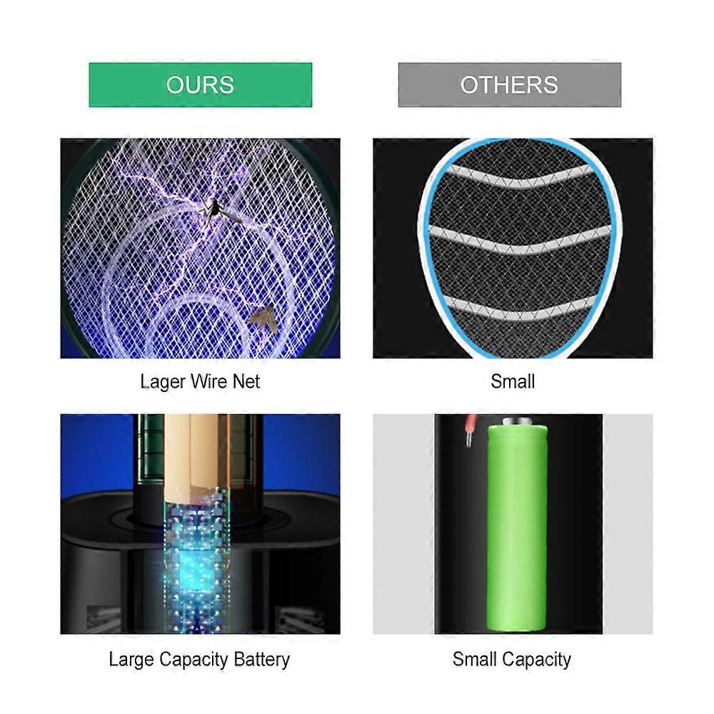 Rechargeable Bug Zapper USB Photocatalyst Mosquito Bat Household Mosquito Trap Swatter Hit Mosquito Lamp Rechargeable 2-in-1 Electric Mosquito Swatter