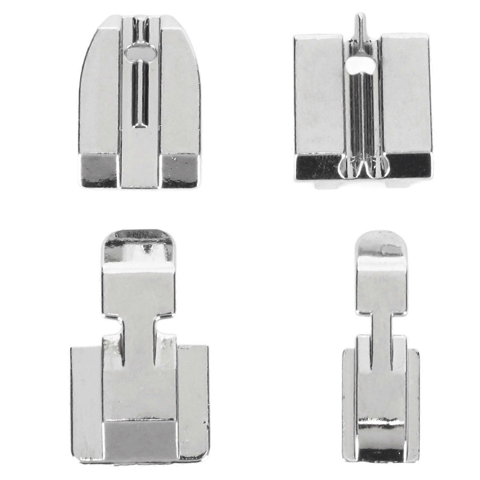 4Pcs Zipper Presser Foot Parallel Grooves Easy Operation Edge Design Zip Zipper Foot for Low Shank Sewing Machine