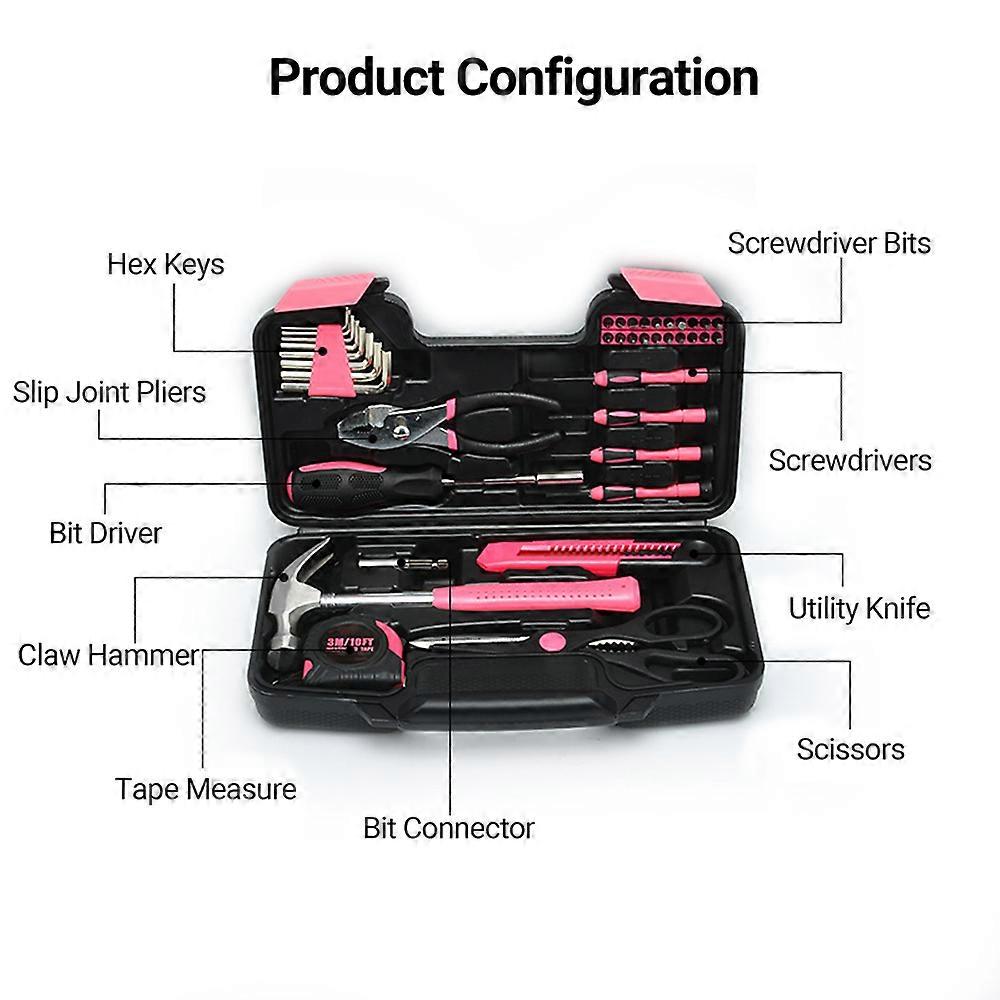39-Pcs Household Tool Kit with Plastic Case 32.5x18.5x8.5 cm