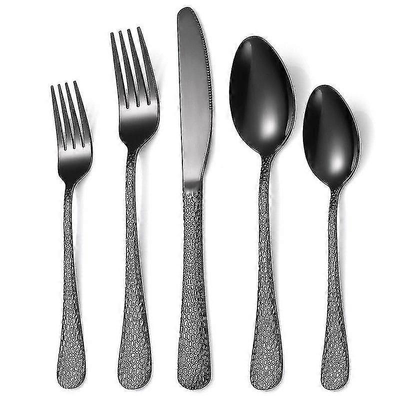4-piece tableware set for 4 people, hammer handle design, durable and rust-resistant