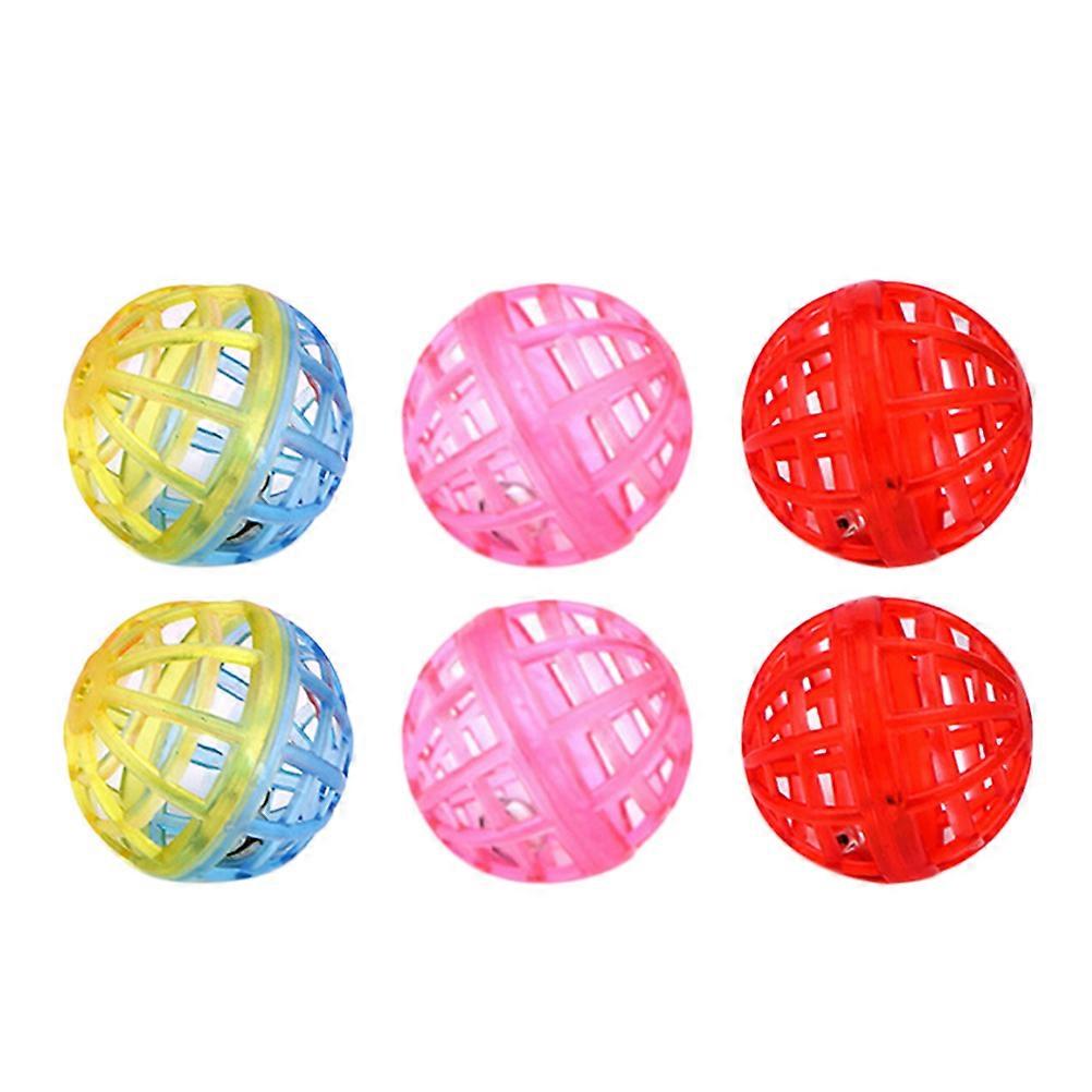 Assorted Color Plastic Cat Bell Ball Toy for Pet Use Stimulates Curiosity and Playfulness 20pcs