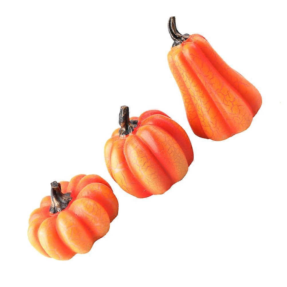 3pcs Glowing Resin Pumpkin Lanterns with Warm White LED Lights for Halloween Party Decoration Portable Festival Horror Props, Includes Batteries