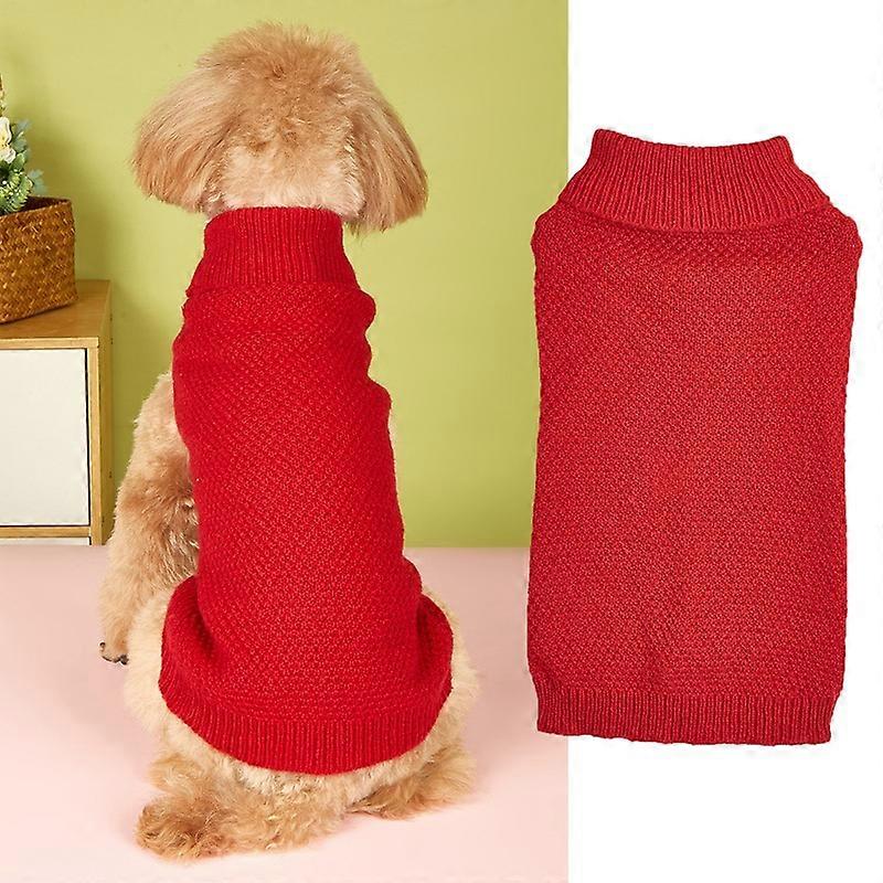 Pet clothes, medium and high collar, various knit sweaters, elastic and soft, classic solid color, sleeveless Teddy Poodle and Bichon sweate