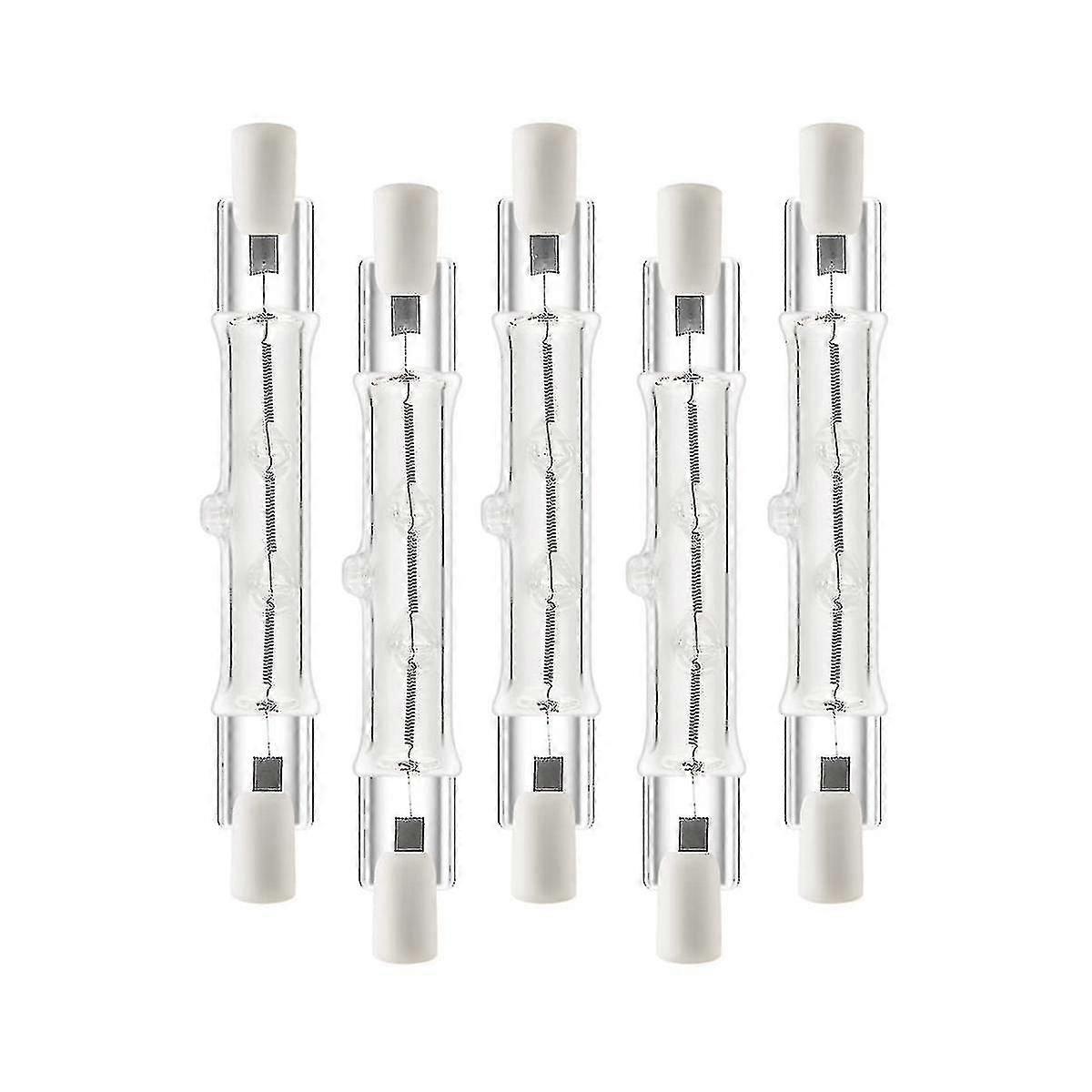 5 حزمة R7s 118mm 300w 230V ، R7s لمبة إضاءة خطية هالوجين ، مصباح هالوجين قابل للتعتيم للبناء wo