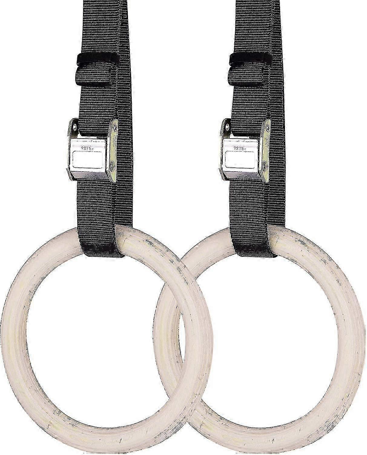 調節可能なストラップ付き木製体操リングセット2-6メートル