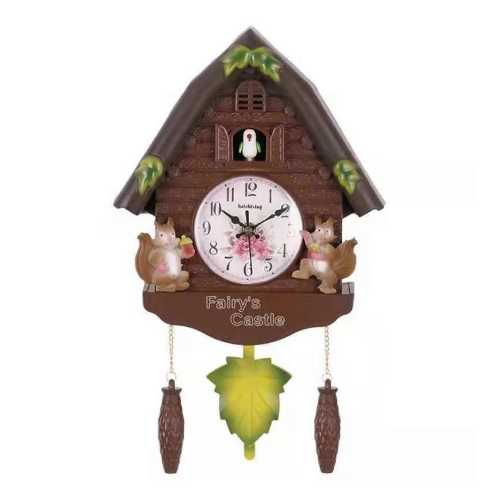 Cuckoo Clock Resin Quartz Cuckoo Wall Clock With Bird Design Swinging Bell Alarm Function Decor Model 02