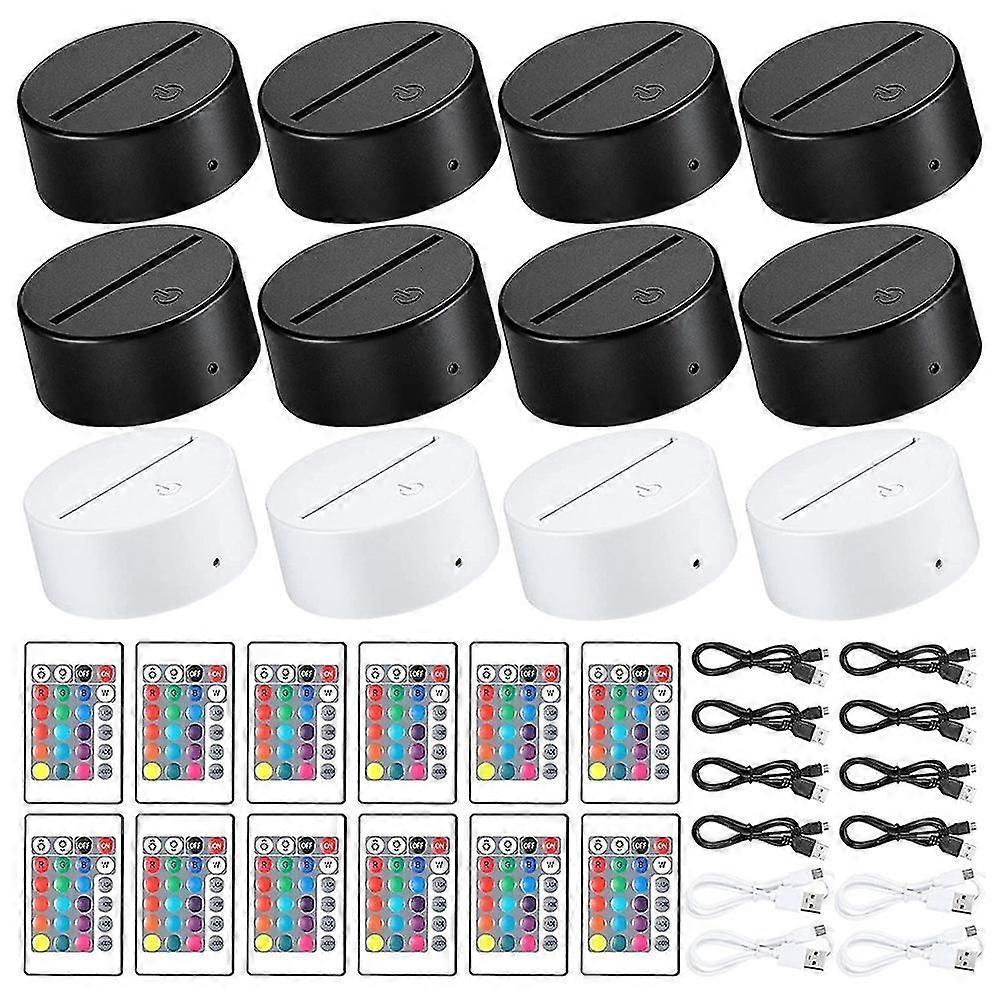 12 Pack 3d Night Led Light Lamp Base 16 Colors Led Light Display Base With Remote Control For Acryl ju