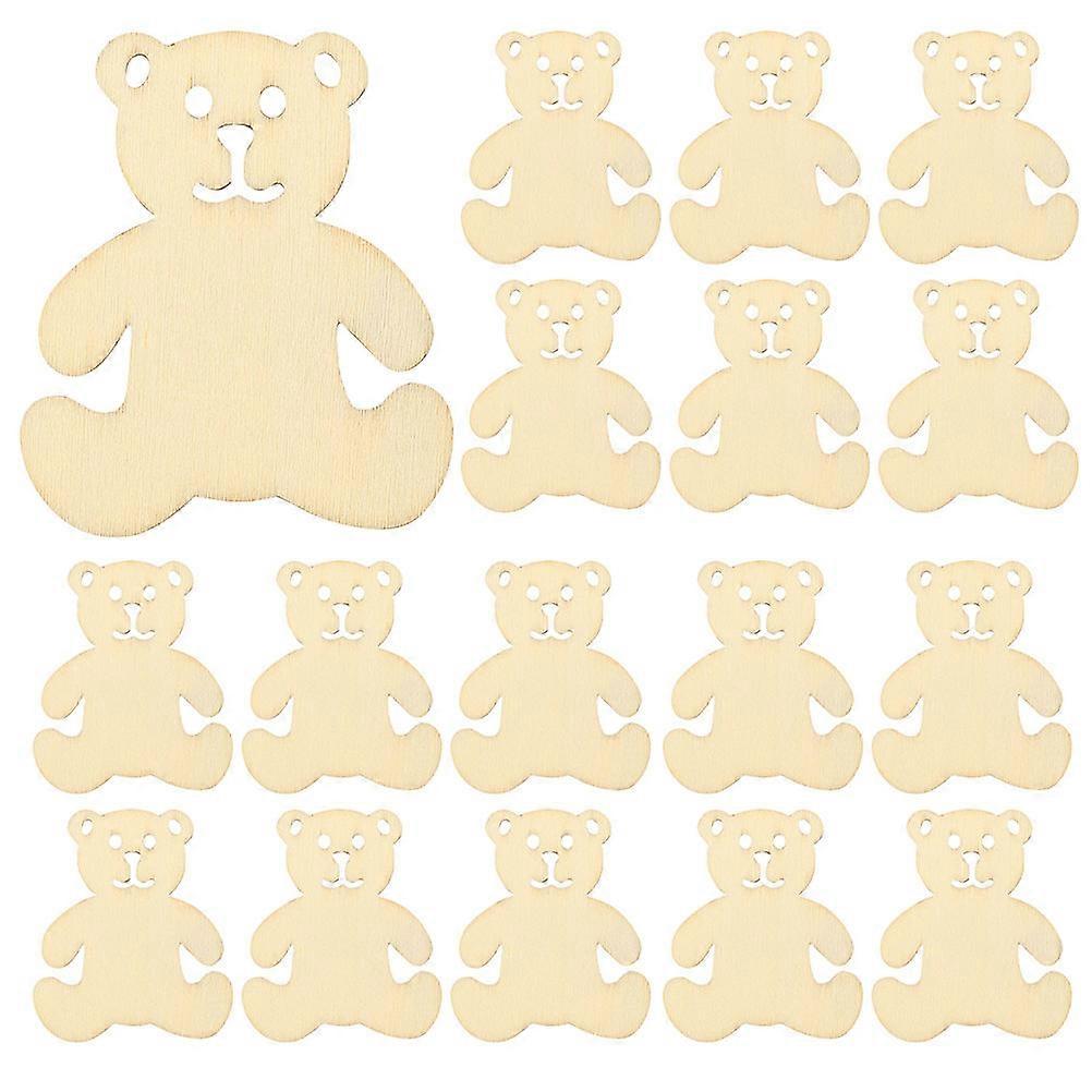DIY Bear Cutouts for Crafting 72Pcs Unfinished Wood Bear Shape Slices