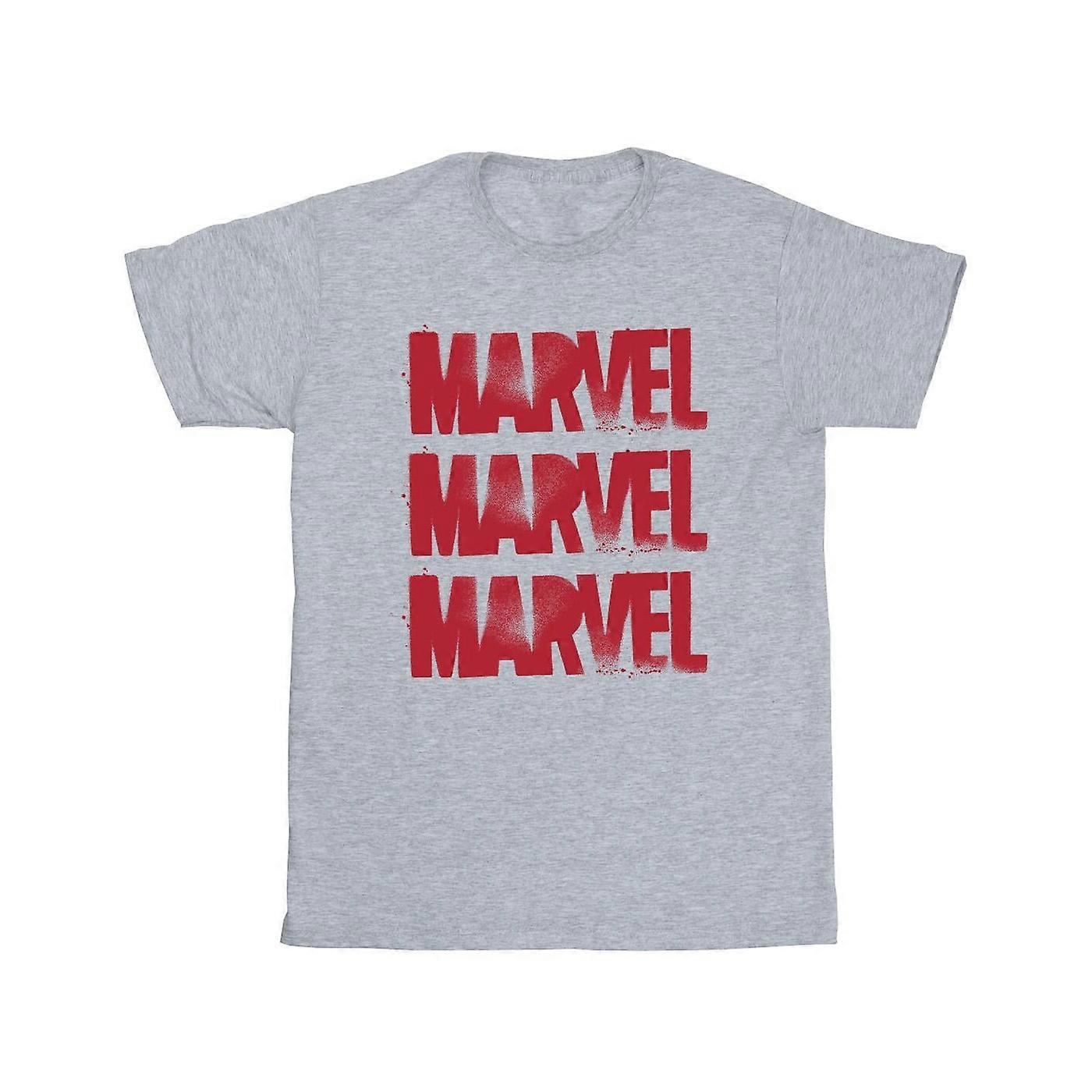 Marvel Hommes Red Spray Logos T-Shirt