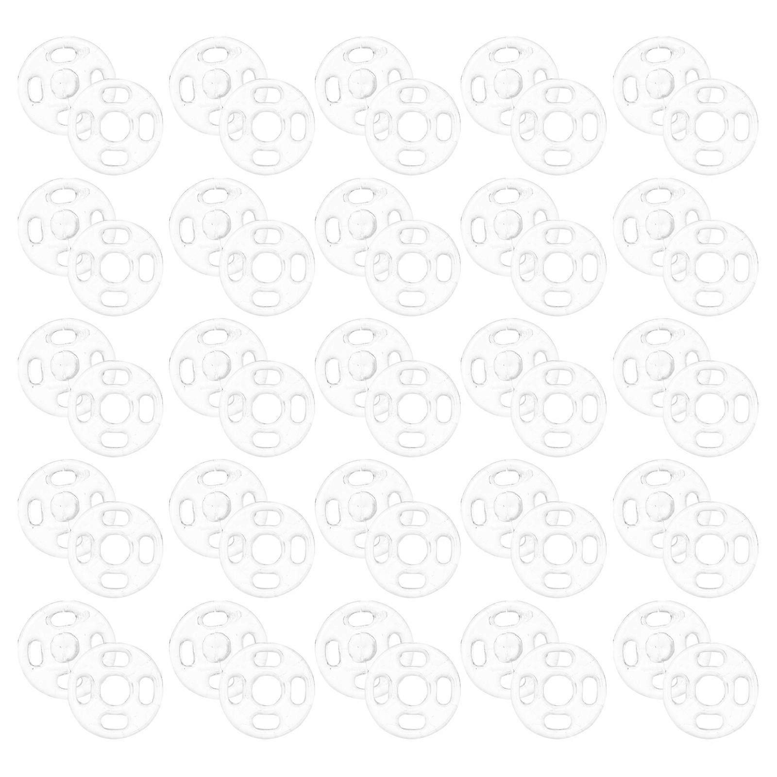 Clothes Snap Buttons Transparent Plastic Buttons for Clothes Use 2Pcs 2 Bags
