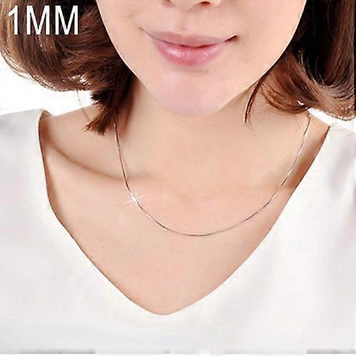1mm Silver Plated Snake Bone Chain, Length:30 inch