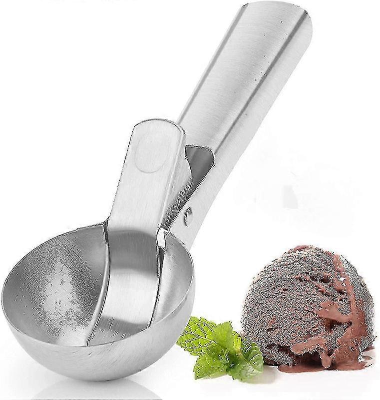 Colher de sorvete de aço inoxidável resistente com gatilho, cabo anticongelante e lavável na máquina de lavar louça