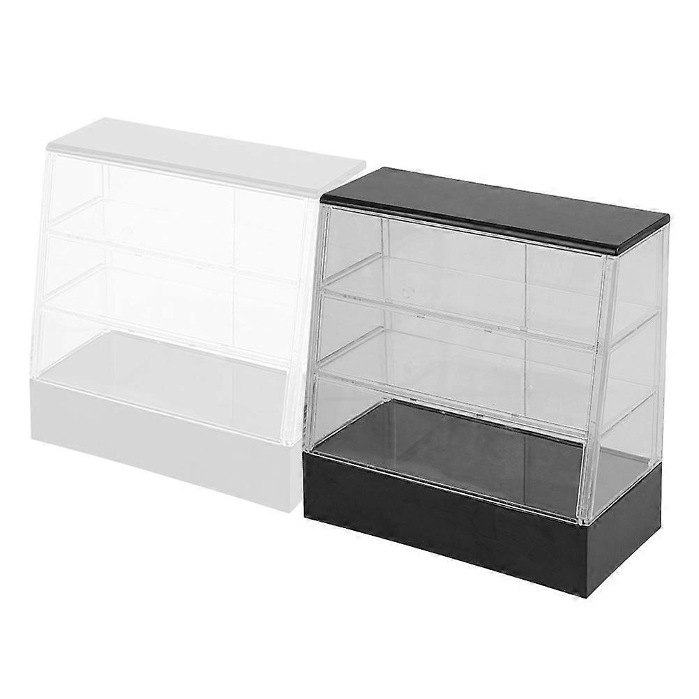 Mini Cake Display Cabinet Eggcake for Dollhouse 2Pcs Plastic Clear Model