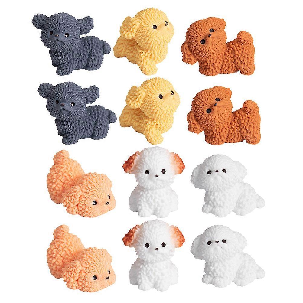 Assorted Color Mini Dog Ornaments for DIY Moss Landscape 36Pcs Resin Figures