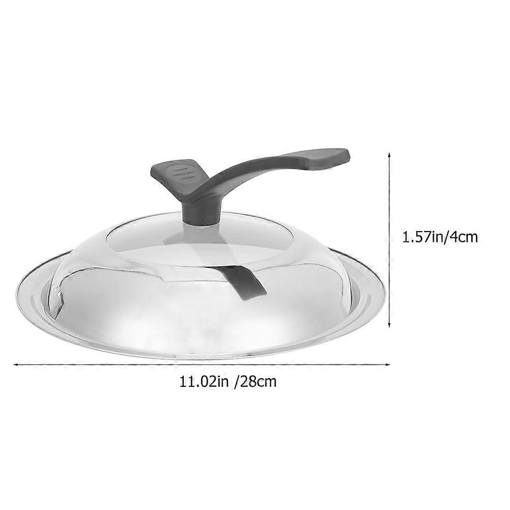 Cooking Pot Lid Stainless Steel Pot Glass Lid for Home Use Silver