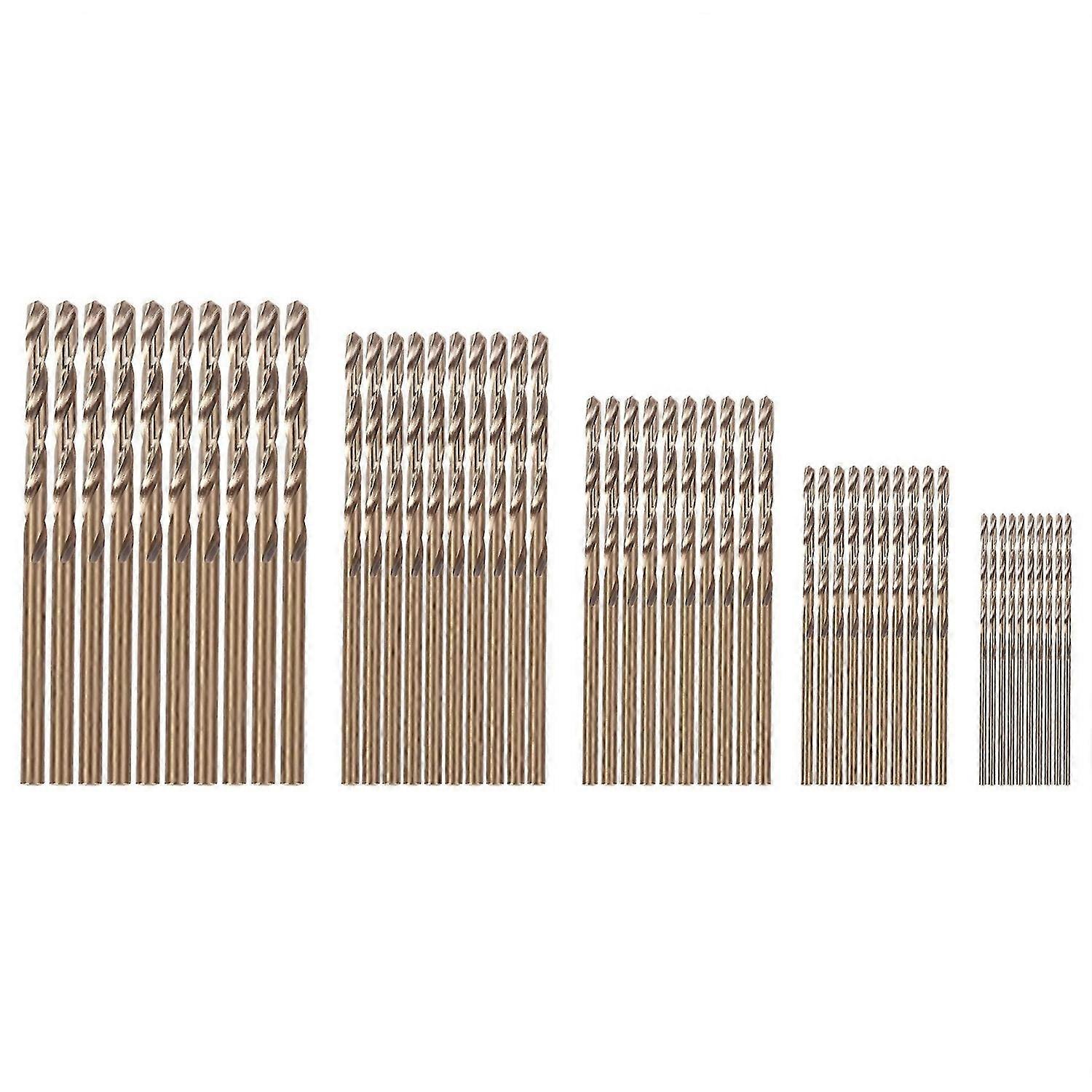 50Pcs Drillforce Tools M35 Cobalt Drill Bit Set,Hss-Co Drill Set 1-3Mm,For Drilling On Hardened Stee