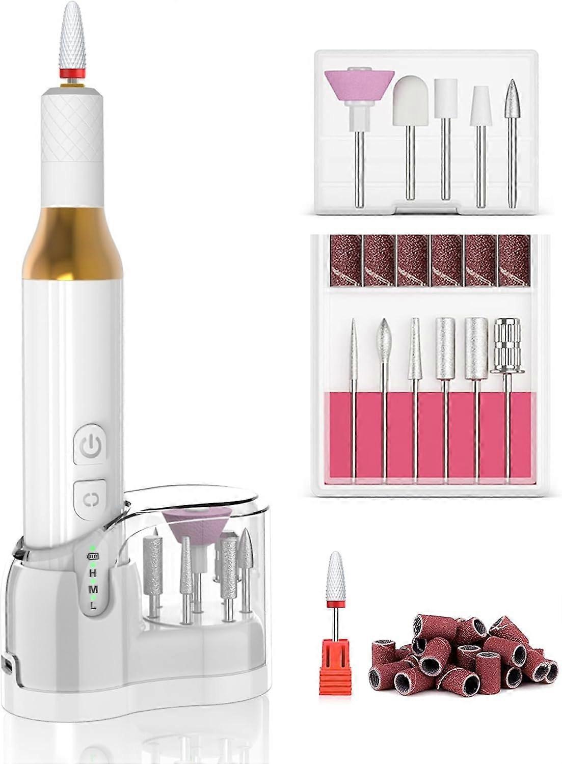 Electric Cordless Nail Drill Files  Protable Efile Manicure Kit Rechargeable Wireless Drill Machine 