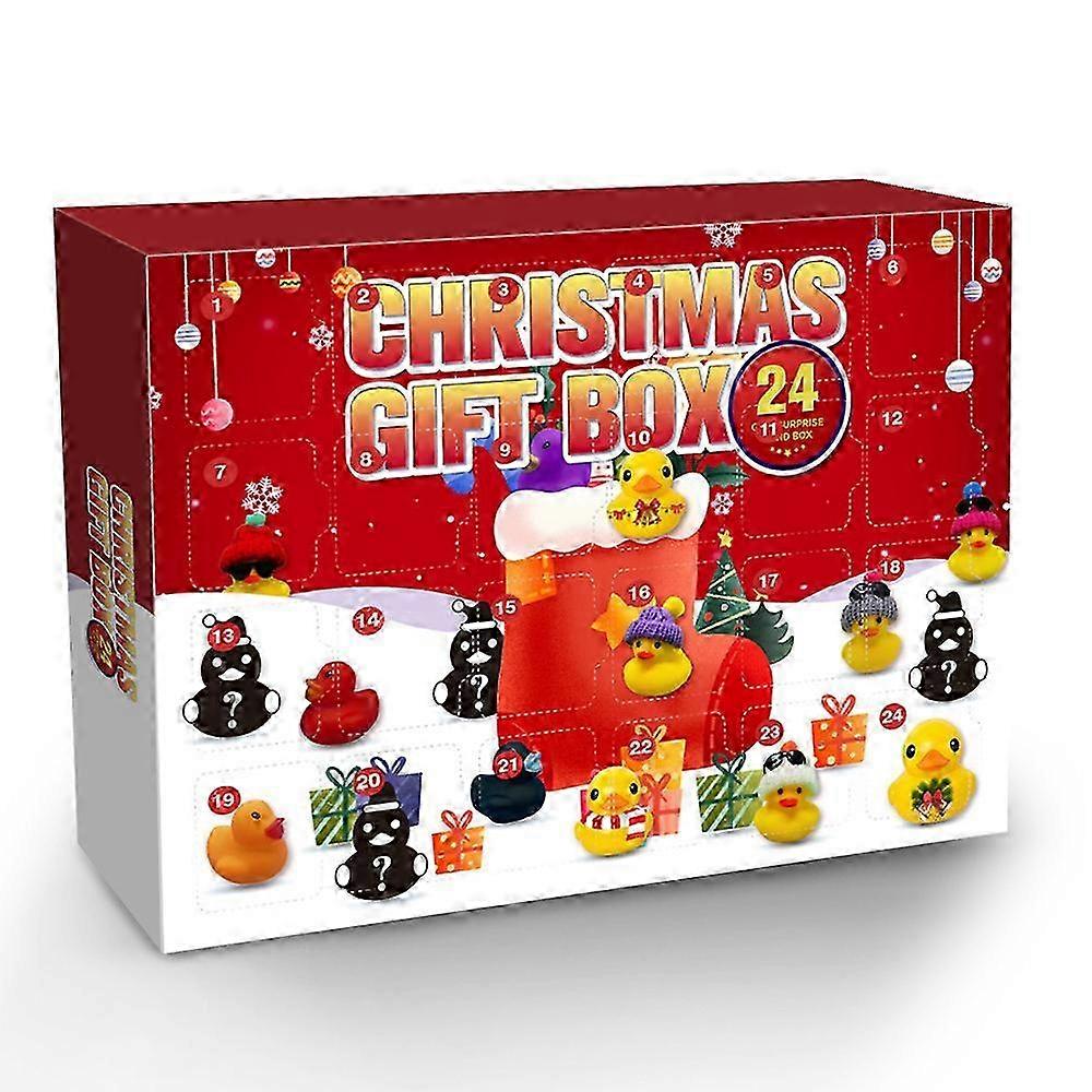 1-24Days Christmas Advent Countdown Calendars Rubber Duck Toys Countdown Calendar Kids Xmas Gift