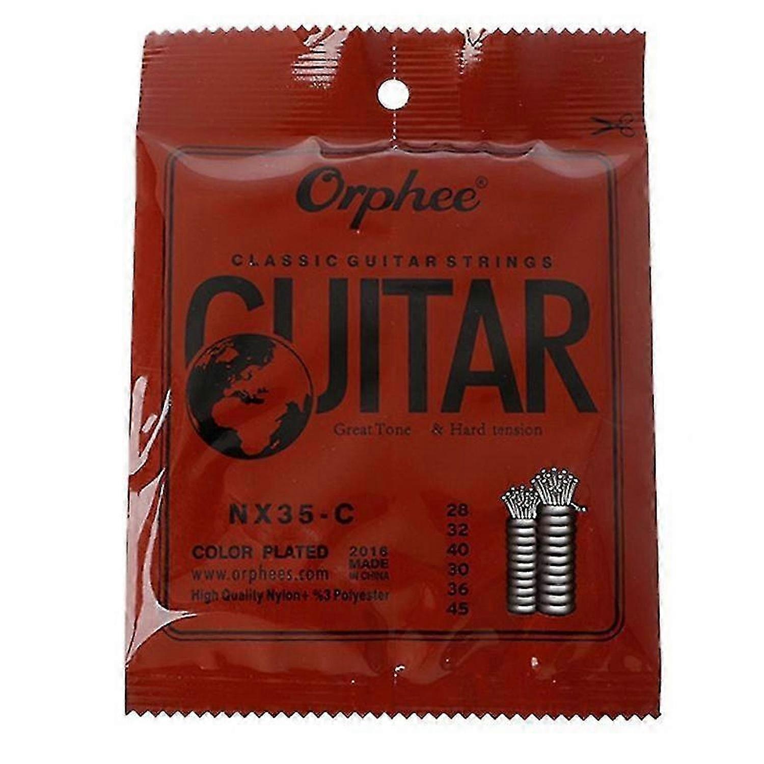 Orphee Nx35-c 6pcs Classical Guitar Strings 028-045 Inch Nylon Core Steel Plated