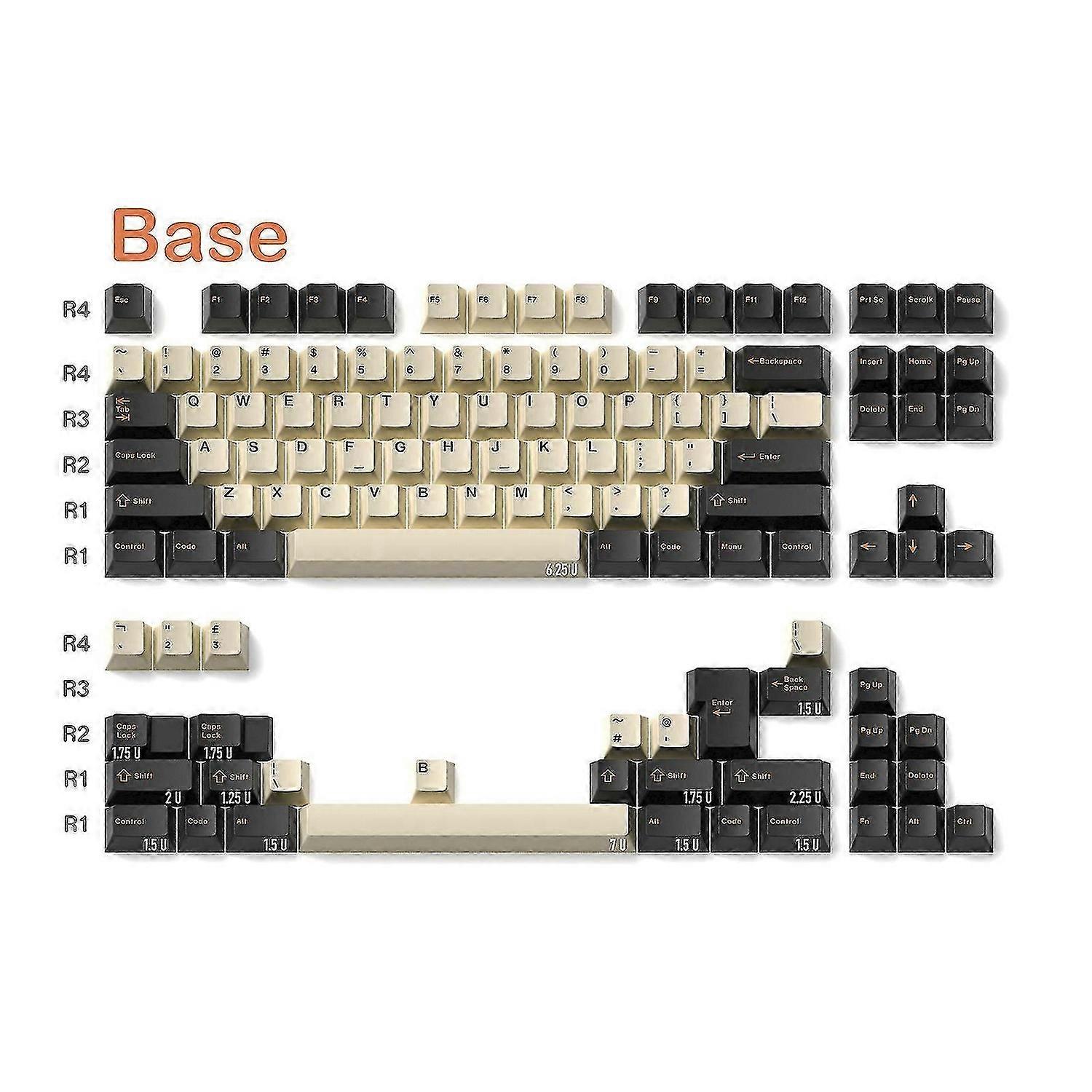 Large Carbon PBT Keycaps OEM Backlit for Mechanical Keyboard MX Switches