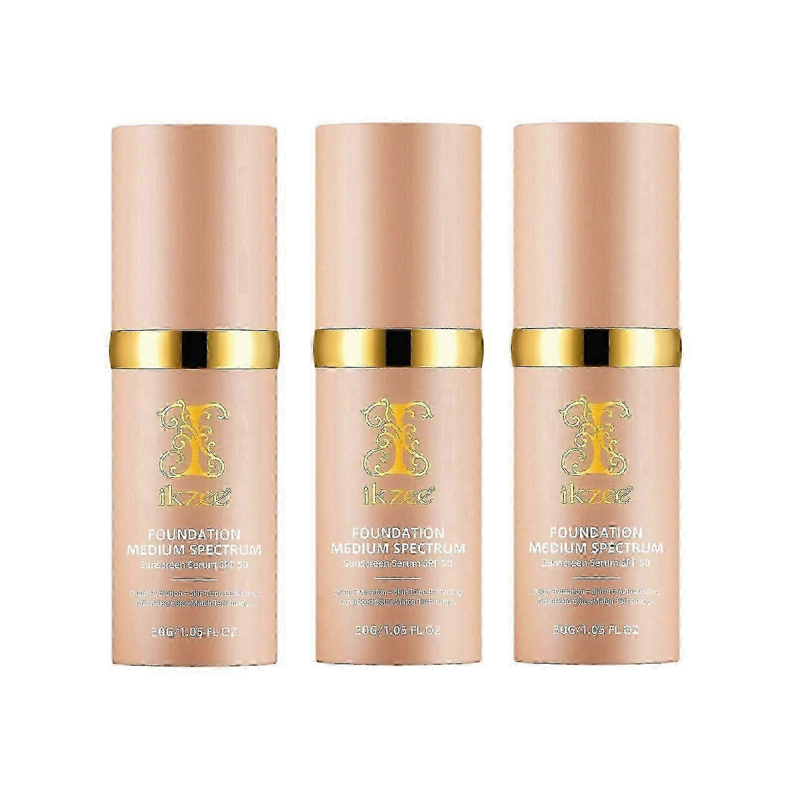 4 in 1 Foundation with SPF 50+, Hydrating Color Changing Foundation Longwearing & Waterproof, Medium Spectrum for Gym, Sport, Dancing