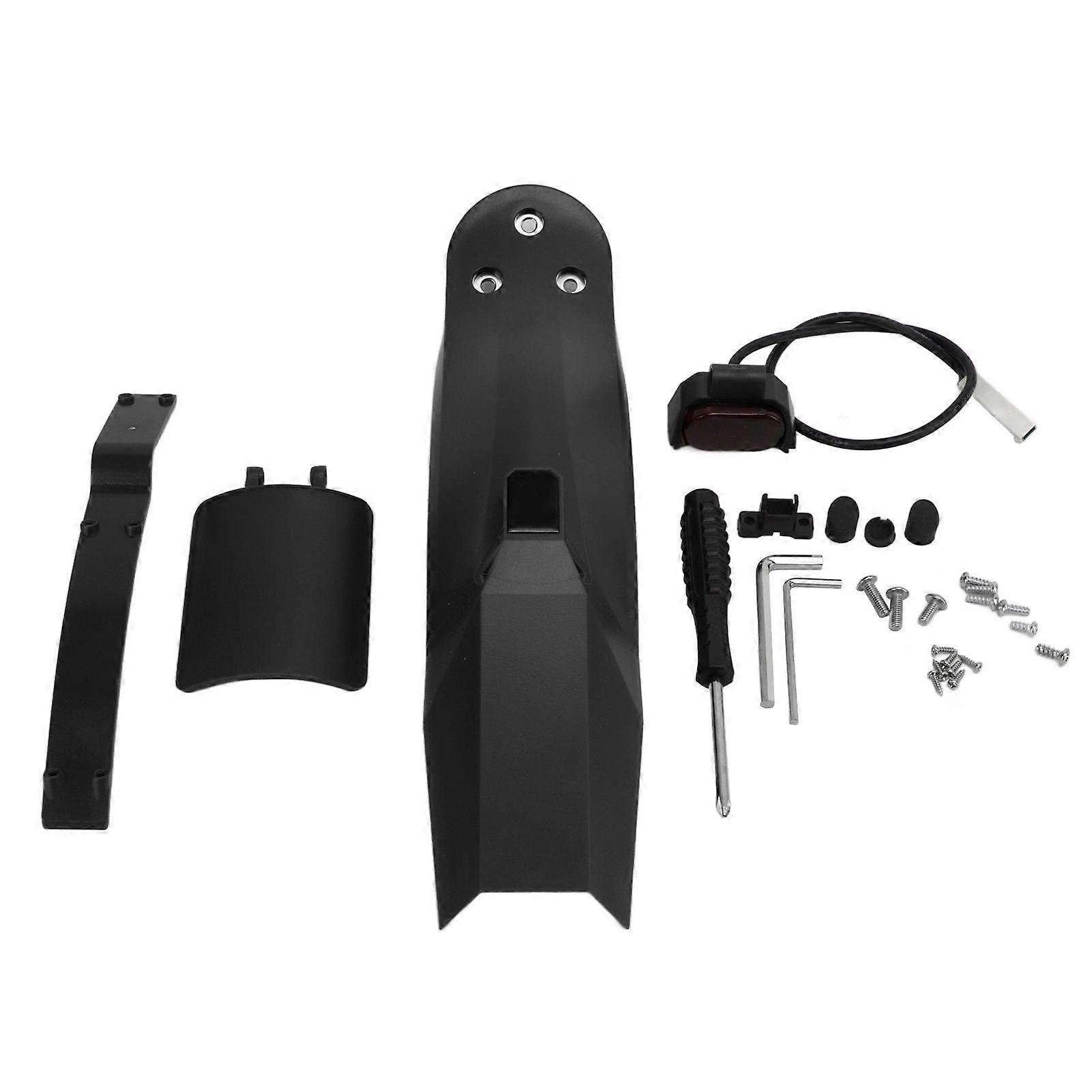 ZHIKAN Scooter Tire Rear Mudguard Taillight Kit with License Plate Holder for Xiaomi M365Black