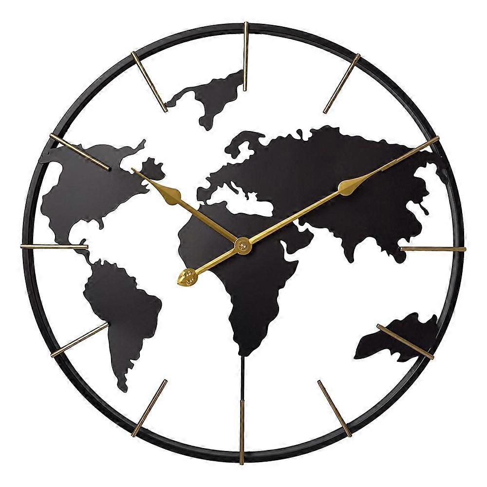 0818 Stereo World Map Art Decorative Wall Clock