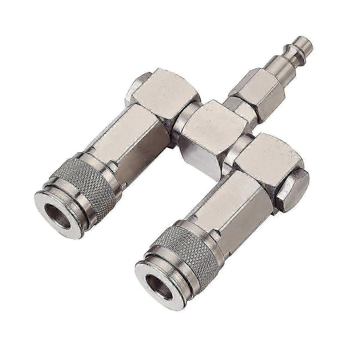 Air Hose Connector 2 Way Air Hose Splitter 1/4 in Air Compressor Accessories Fittings Swivel Connec
