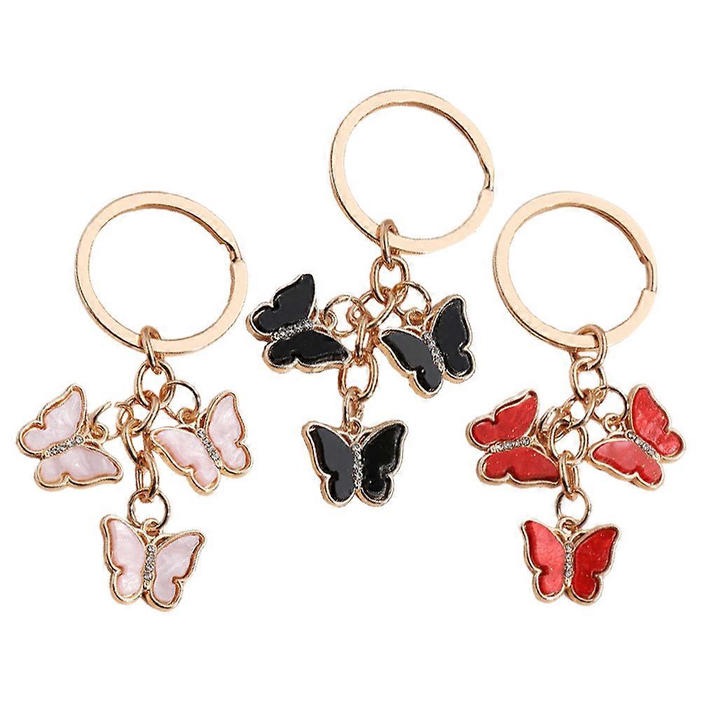 15Pcs Butterfly Keychain for Decoration Car Key Ring Assorted Colors