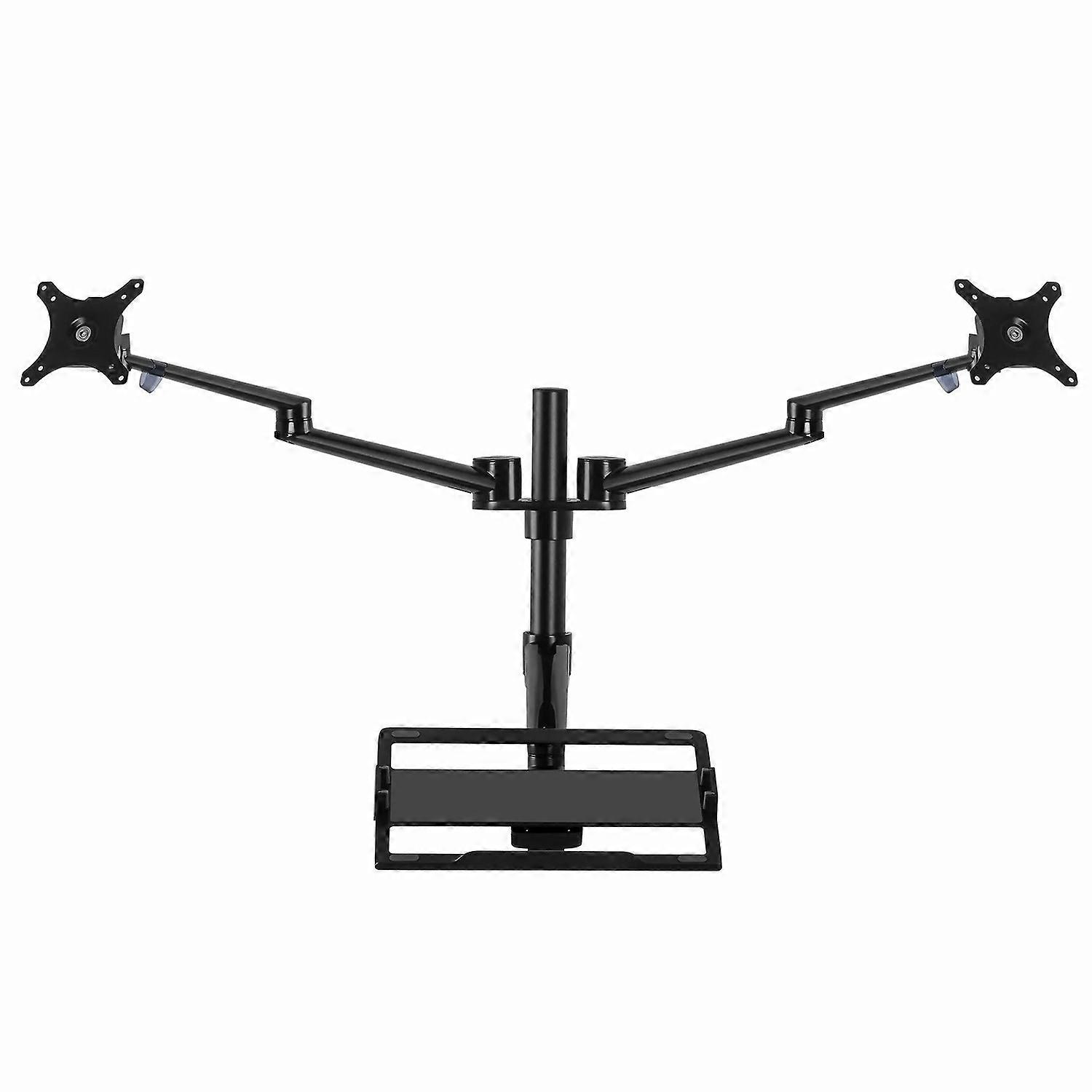 UPERGO OL-10T Dual Computer Monitor Riser Bracket Laptop Holder Clip-on Desktop Stand