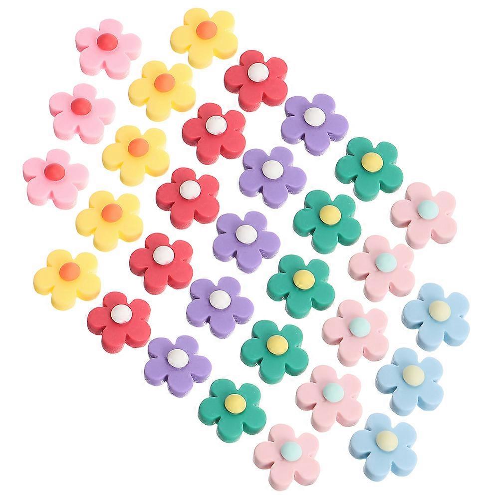 100Pcs קסמי שרף מיני קישוטי פרח DIY קמעות פרח צבע מגוון