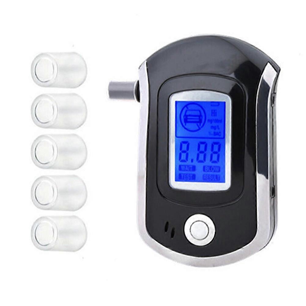 AT6000 Portable Alcohol Tester High Accuracy 99% Fast 5s Results with Memory Function LCD Display for Personal Professional Use