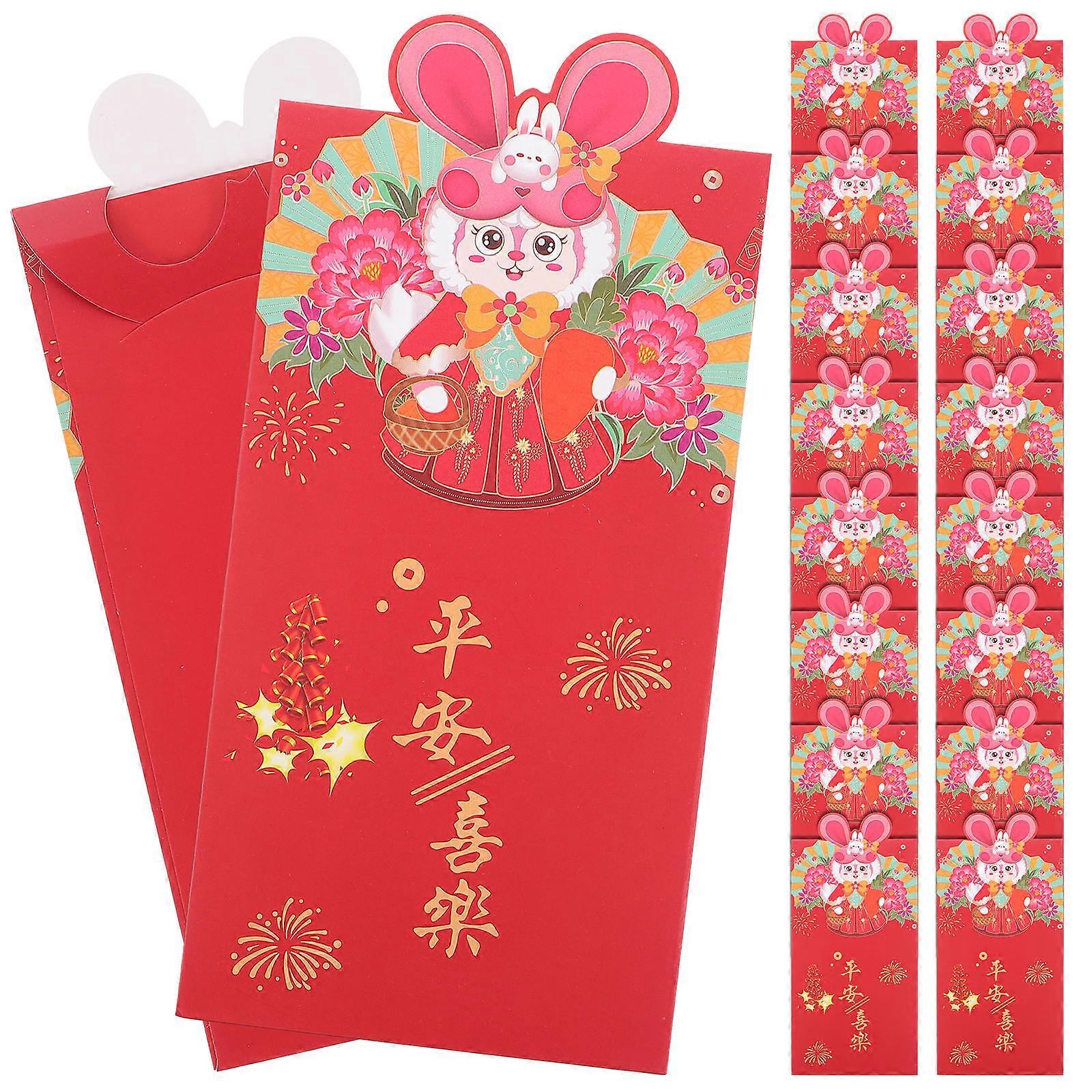 Bunny Red Packets Paper Red Envelope for Storage Use 18Pcs Cartoon Style