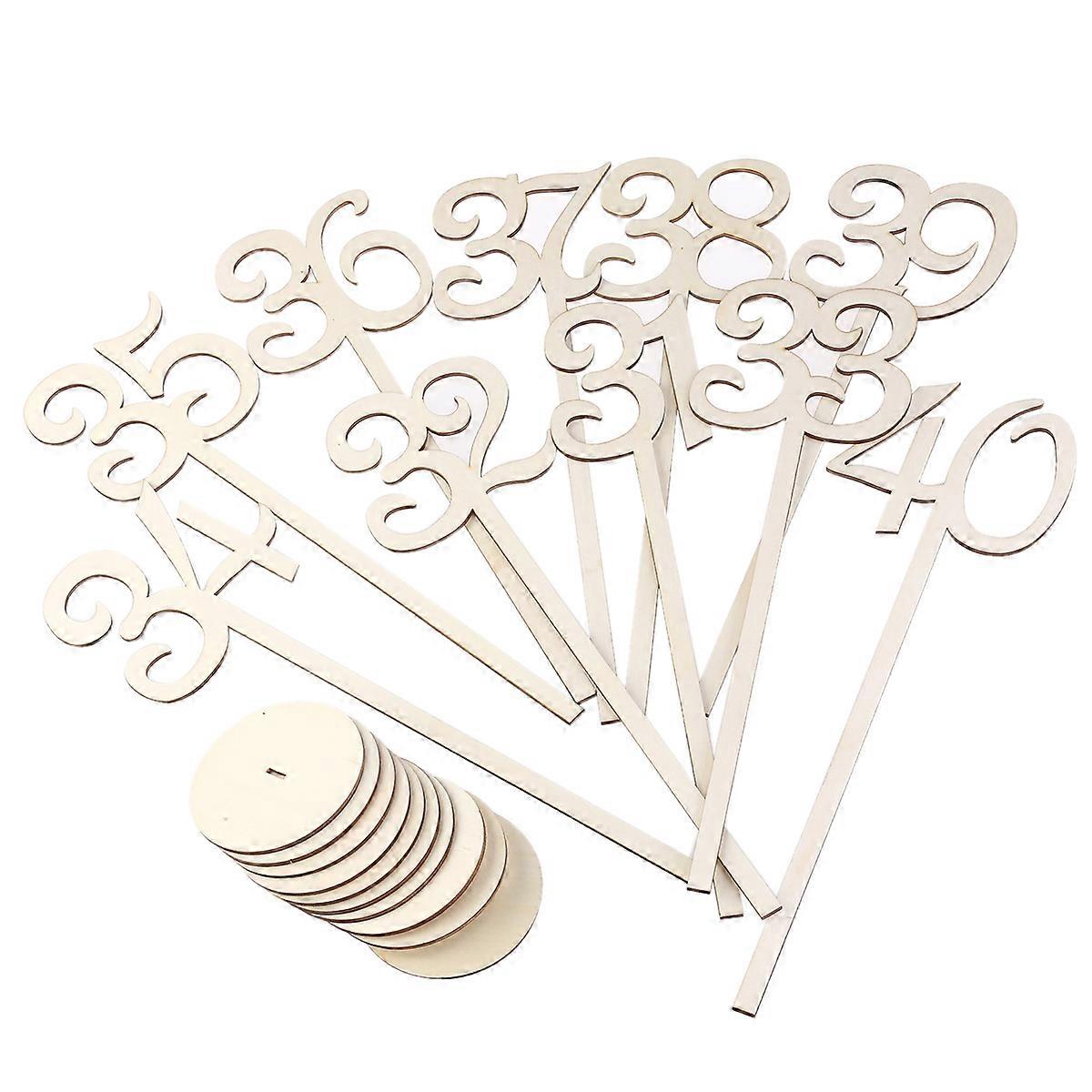 Wooden Table Numbers with Round Base for Wedding Use 60Pcs Set