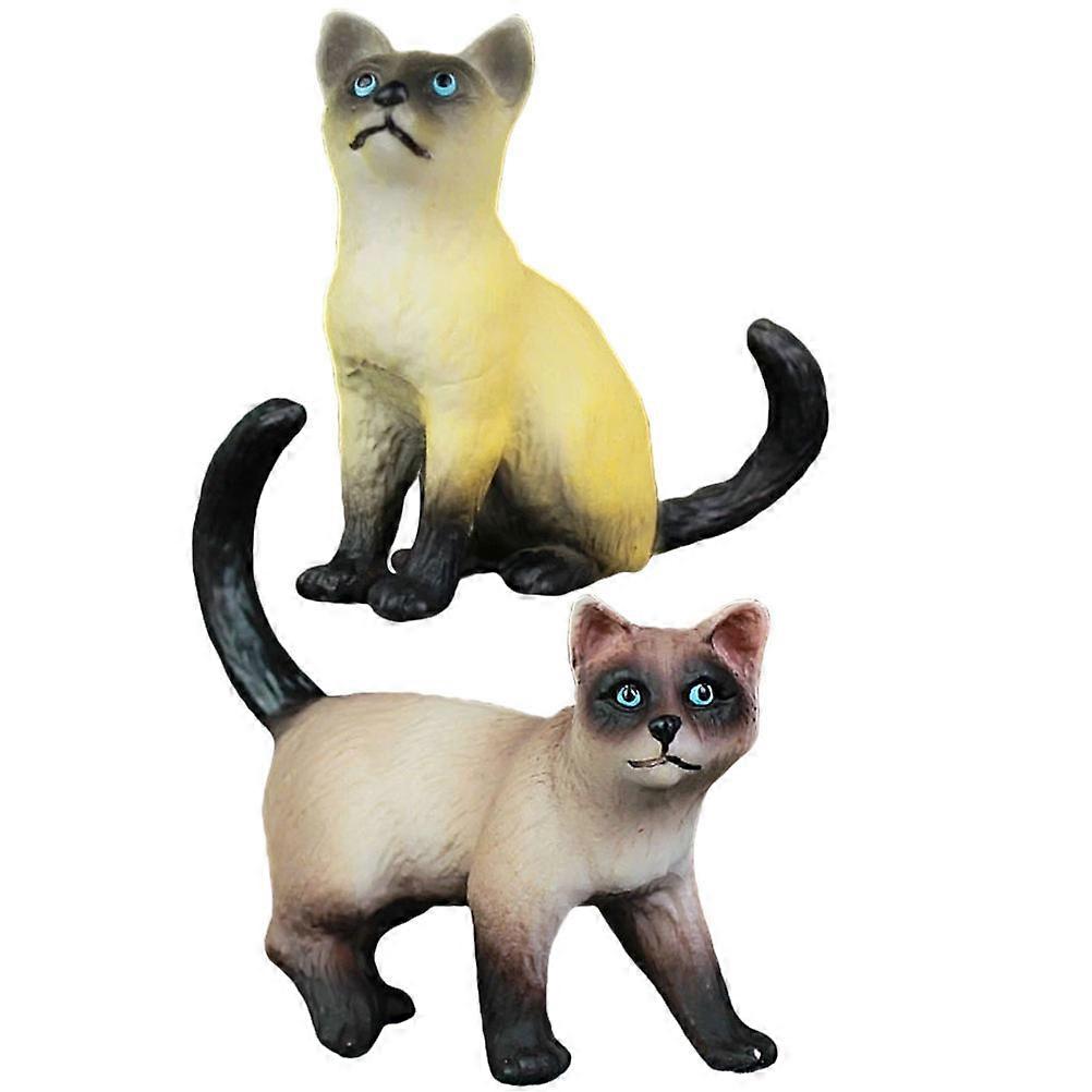 Plastic Cat Statues Miniature Models for Kids 10Pcs Assorted
