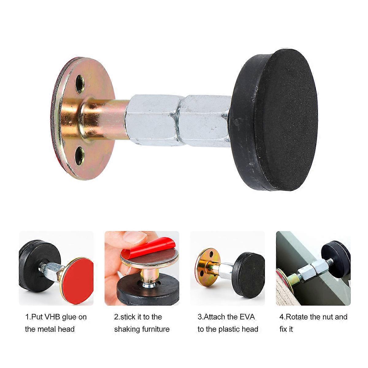 Metal Bedside Fixator Wall Stabilizer Adjustable Anti-slip Device For Furniture Home Use 4Pcs