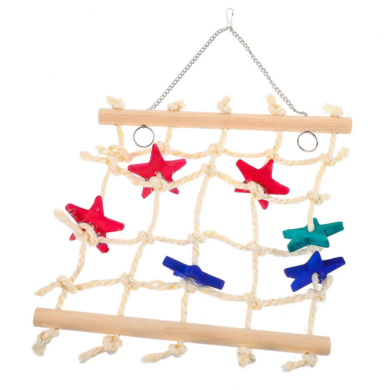Parrot Biting Toy Climbing Net For Cage Enrichment Pet Owners 14.54X9.04X1.97IN Entertainment 1Pack