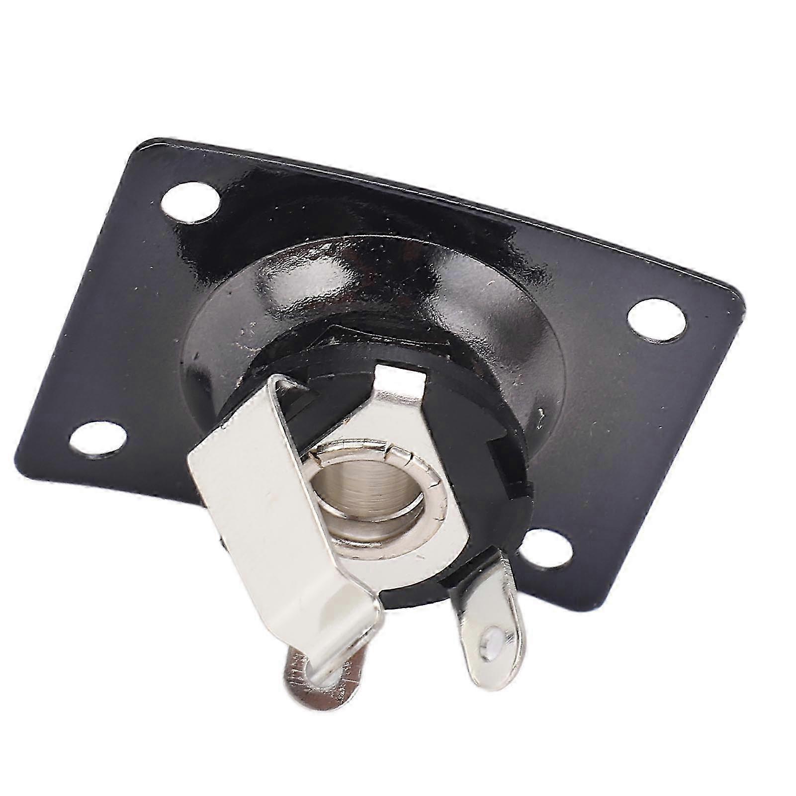 Guitar Output Jack Plate Square Shape Metal Compact Guitar Jack Socket Plate for Telecaster Black 2025