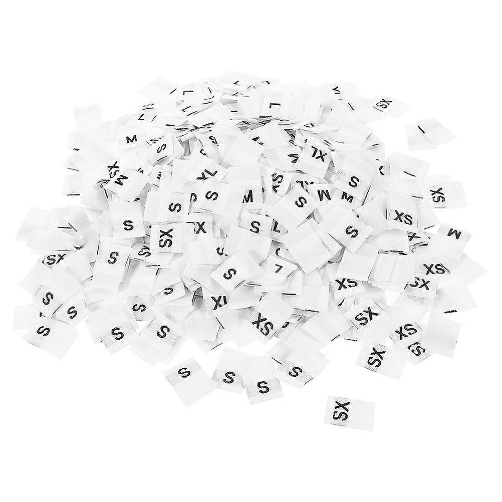 Clothing Size Labels 1000 Pcs For Crafts Garment Size Tags 3.50x1.20x0.10cm White Size Identification Labels