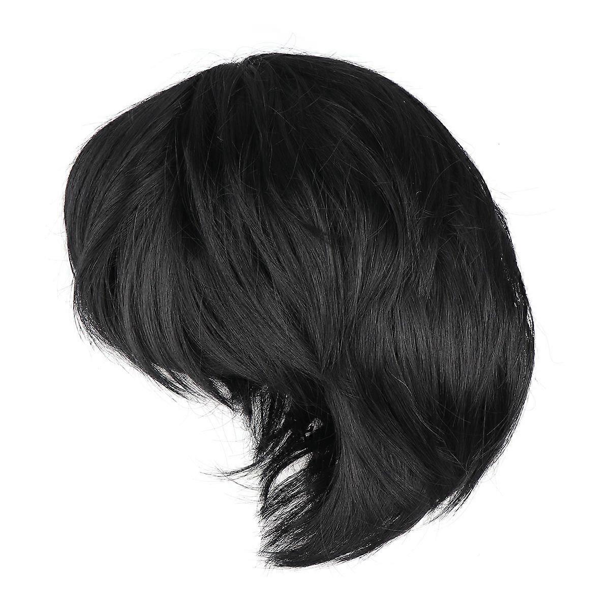 Cosplay Wig Short Straight Wig for Men 3Pcs Black Performance