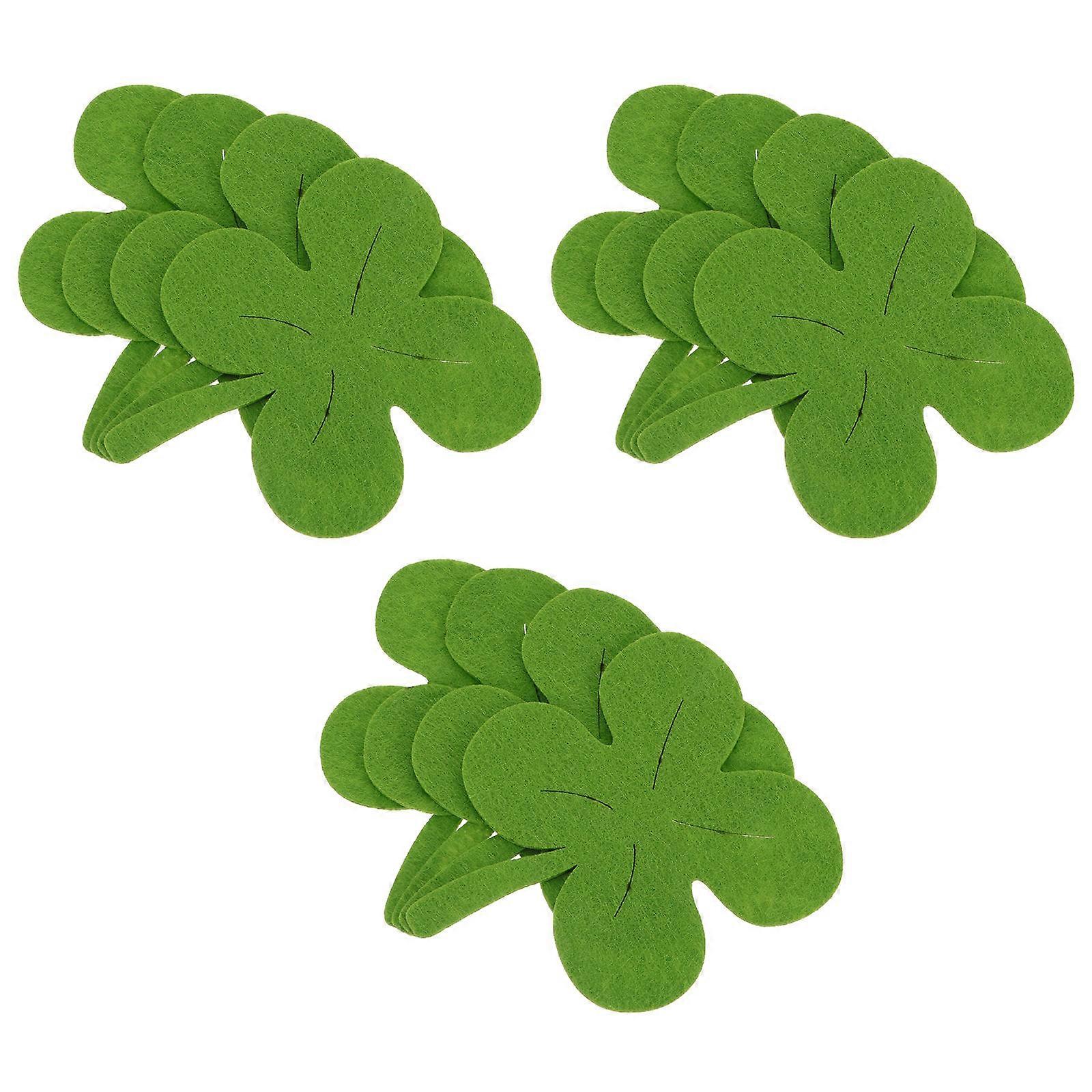 Four Leaf Clover Cloth Coasters Coasters for Home 12Pcs Green Set