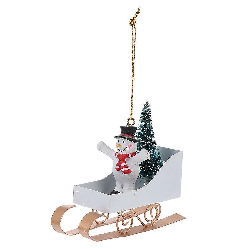 Christmas Tree Decoration 2Pcs Iron Sleigh Ornament For Holiday Decoration Featuring Festive Design And Multi Color Shape