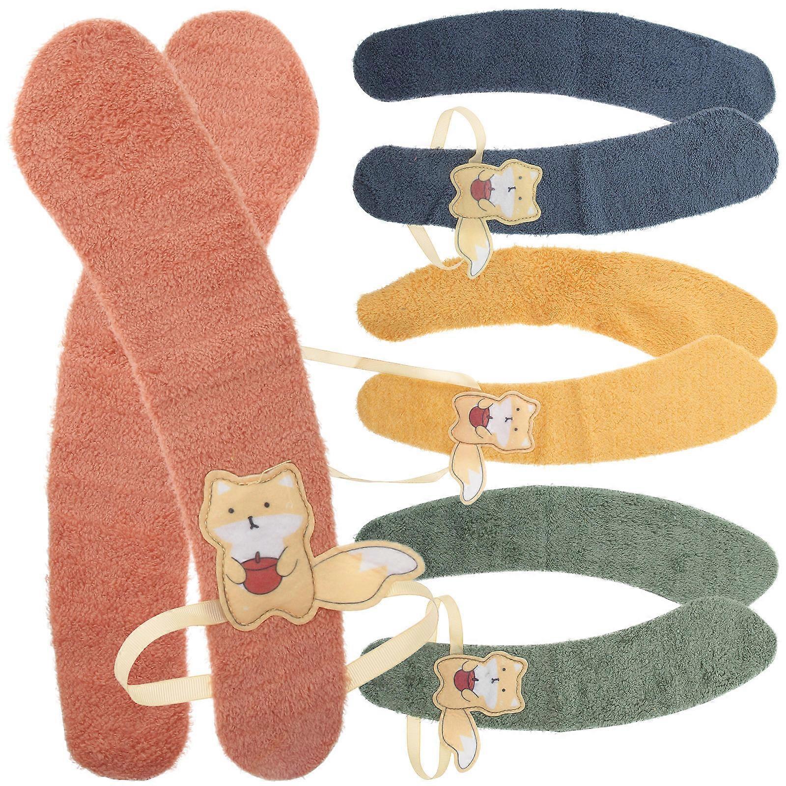 Fuzzy Toilet Seat Cover Cushion Assorted Color 8 Pairs Washable Flexible Insulating for Bathroom Winter Use