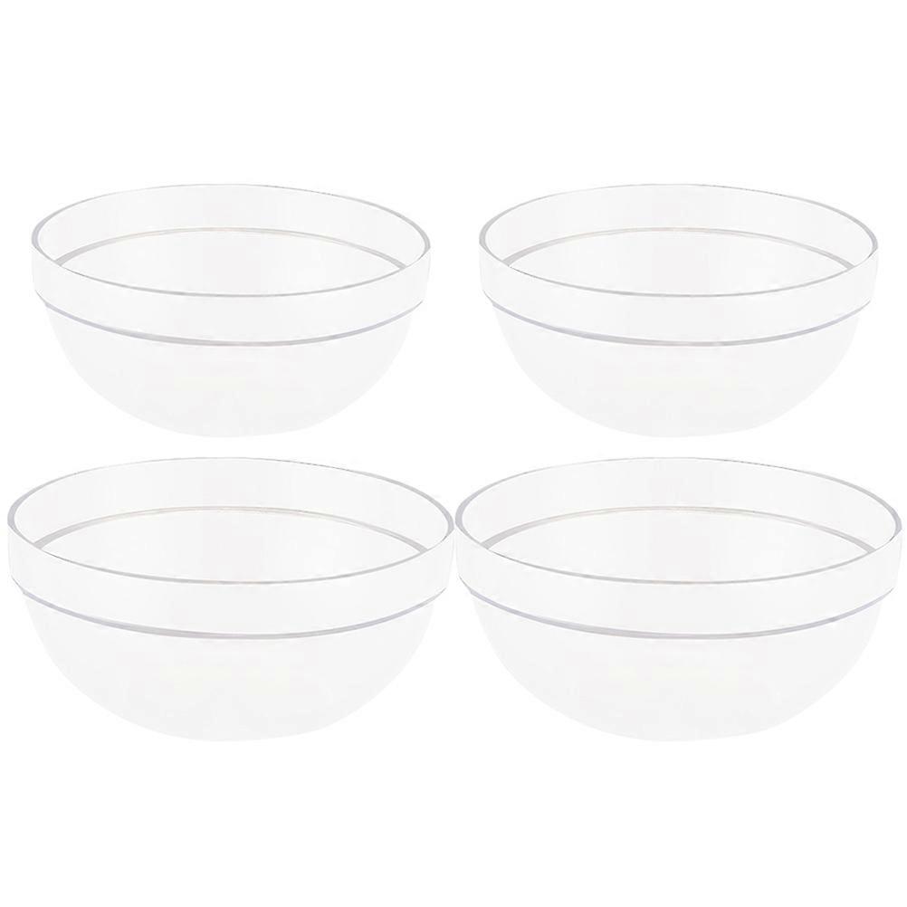 Salad Bowl for Home Users Transparent Food Storage Bowl for Outdoor Use Lightweight Convenient 4Pcs