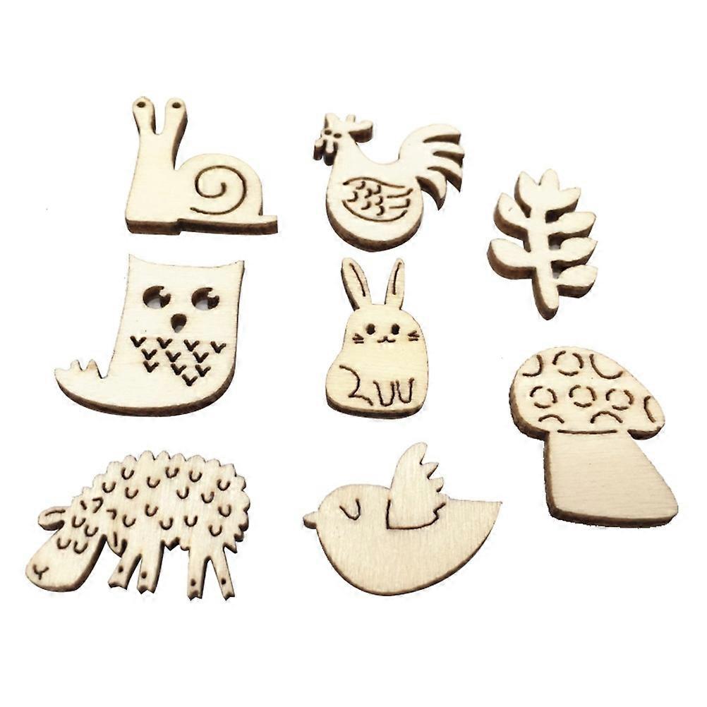 Wood Cutouts For Crafts 50Pcs DIY Craft Embellishments For Families Beige Carved Shapes With Cutting Technique