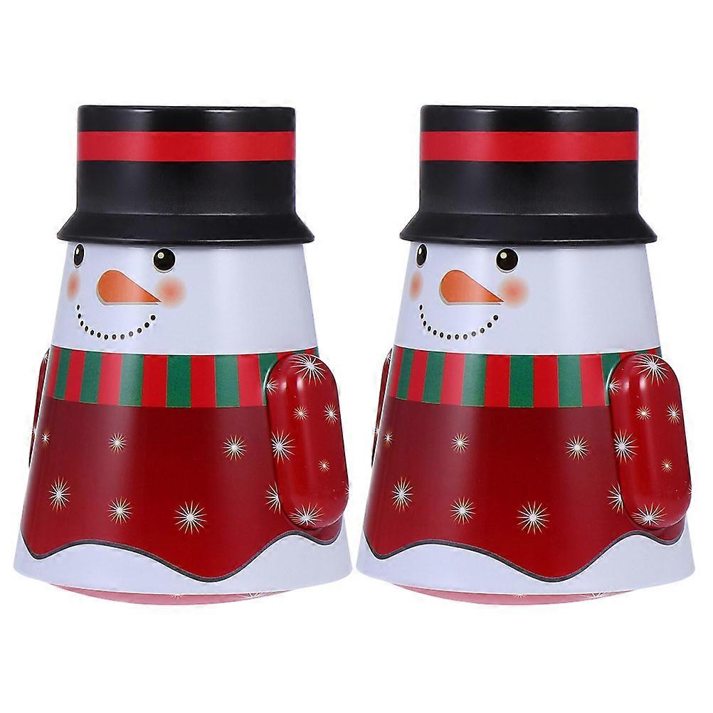 Snowman Candy Holder for Storage 8Pcs Red Small Tin Box