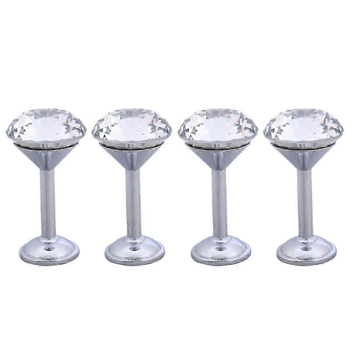 4pcs Diamond Hooks Creative Simple Wall Mounted Hanger Hooks for Coat Hat Clothes (40mm, Silver) 2025