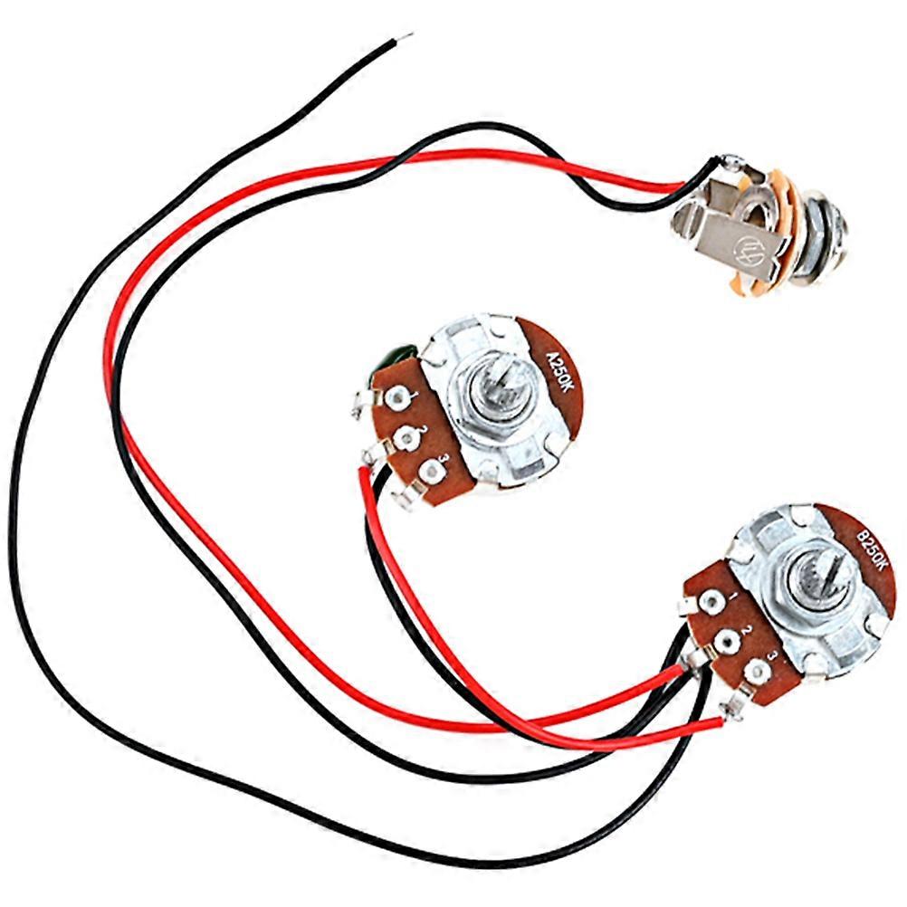 Bass Wiring Harness 3 Pieces Wiring Replacement Ideal for Guitar Enthusiasts Indoor Performance Rectangular A250K Pot