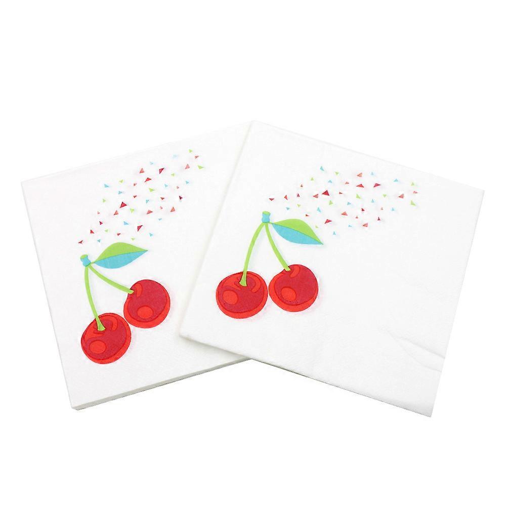 Cherry Party Napkins Decorative Paper Napkins for 60 Sheets